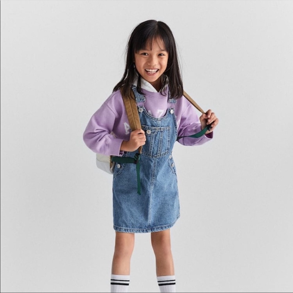 Zara pinafore denim jumper dress